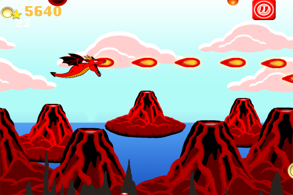 Dragon Vs. Fire Ballz - Free Flying Game